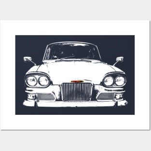 Humber Sceptre Mk1 1960s British classic car monoblock white Posters and Art